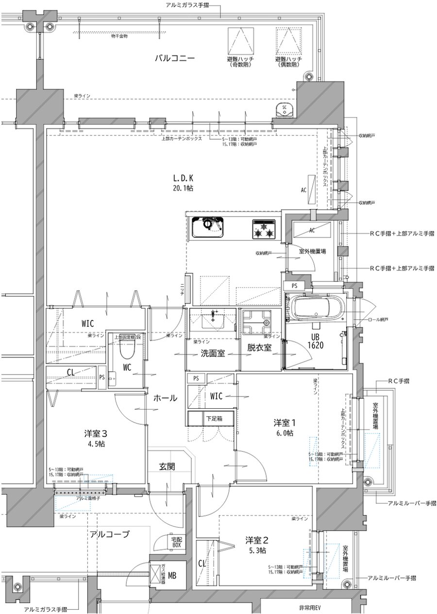 リヴィエールタワー下関海峡ヴィラ 間取り Aα TYPE