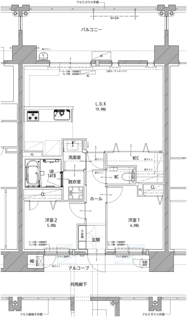 リヴィエールタワー下関海峡ヴィラ 間取り Bα TYPE