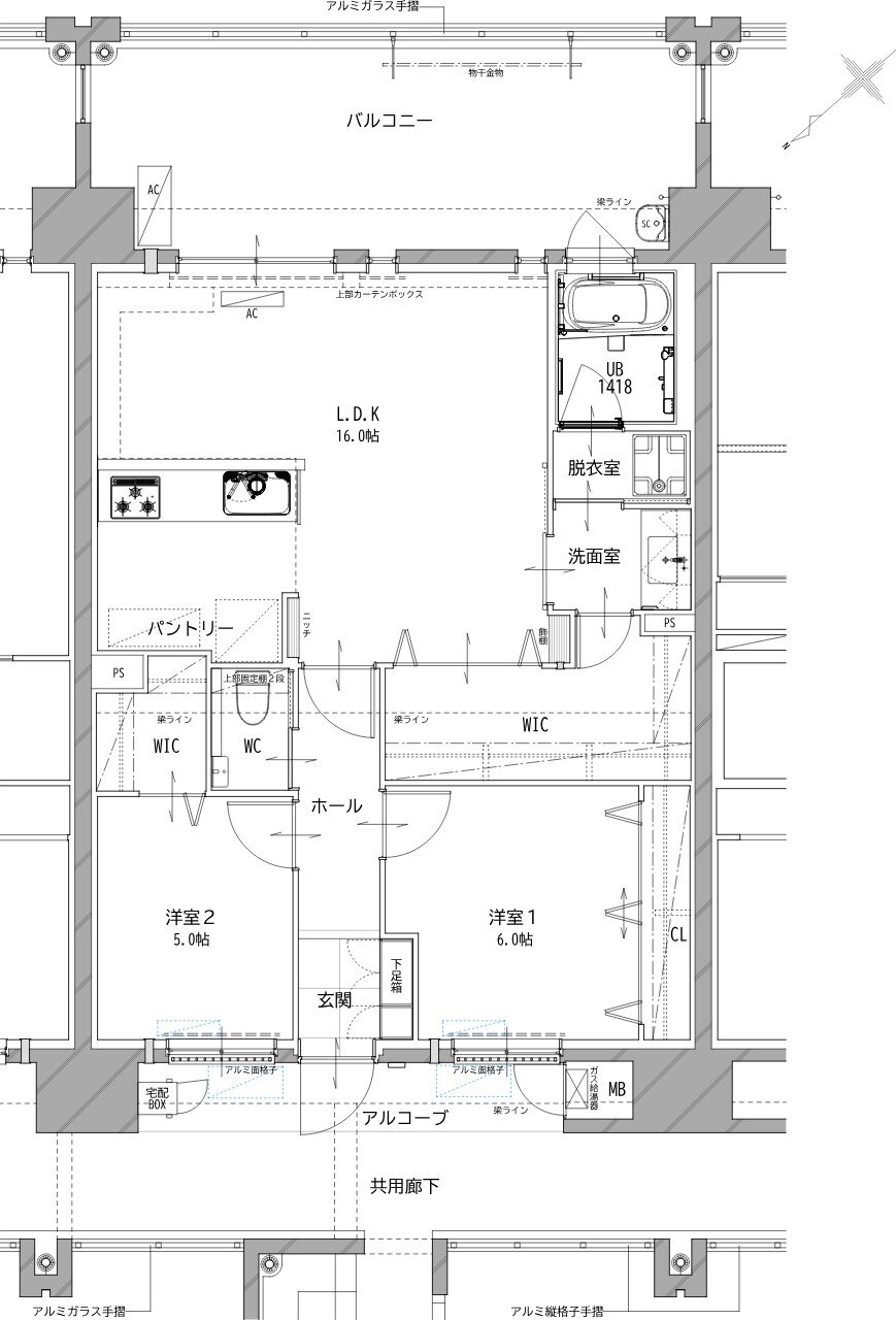 リヴィエールタワー下関海峡ヴィラ 間取り Cα TYPE