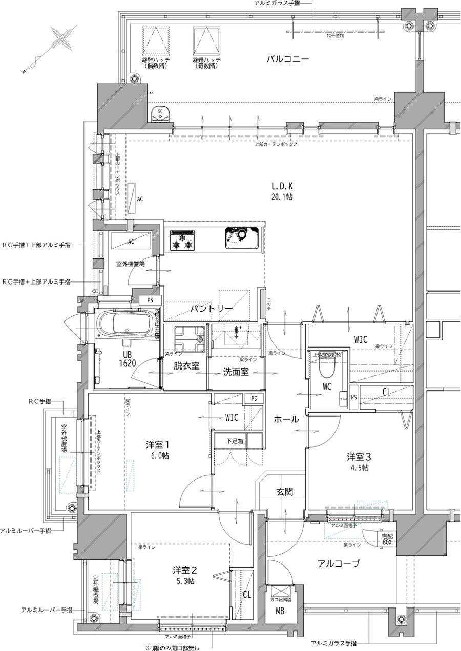 リヴィエールタワー下関海峡ヴィラ 間取り Dα TYPE