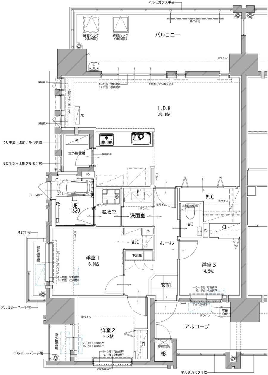 リヴィエールタワー下関海峡ヴィラ 間取り Dα TYPE