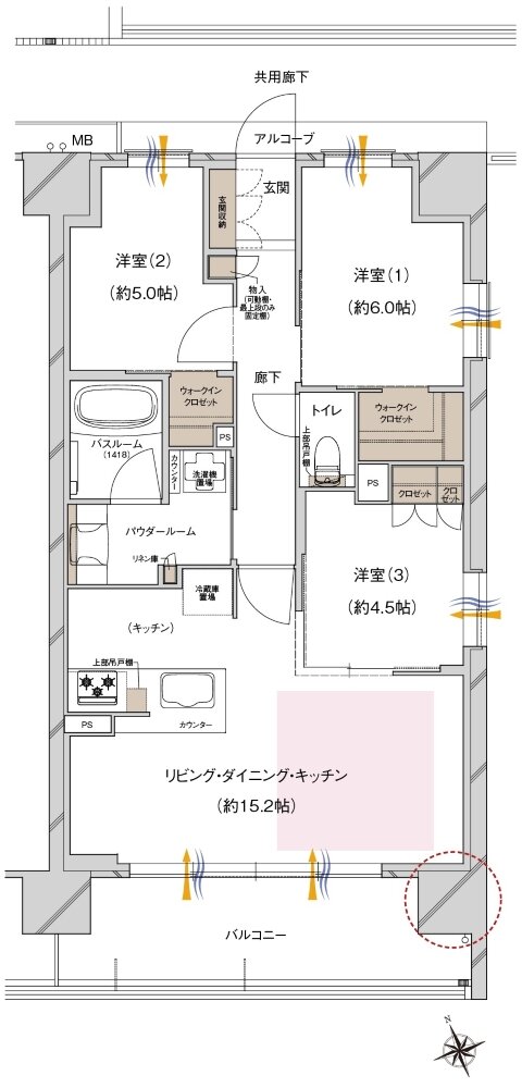 プレサンス ロジェ 城北公園 間取り Eタイプ