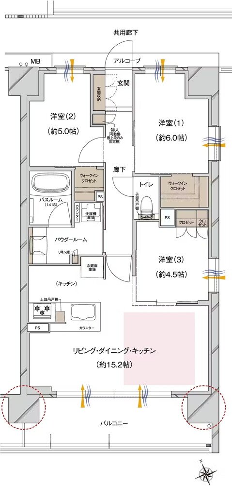プレサンス ロジェ 城北公園 間取り Eタイプ