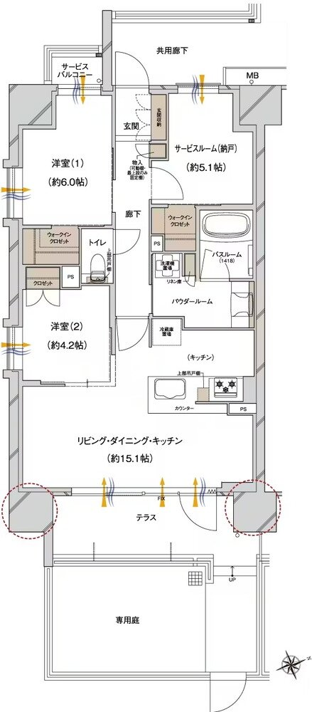 プレサンス ロジェ 城北公園 間取り Fgタイプ