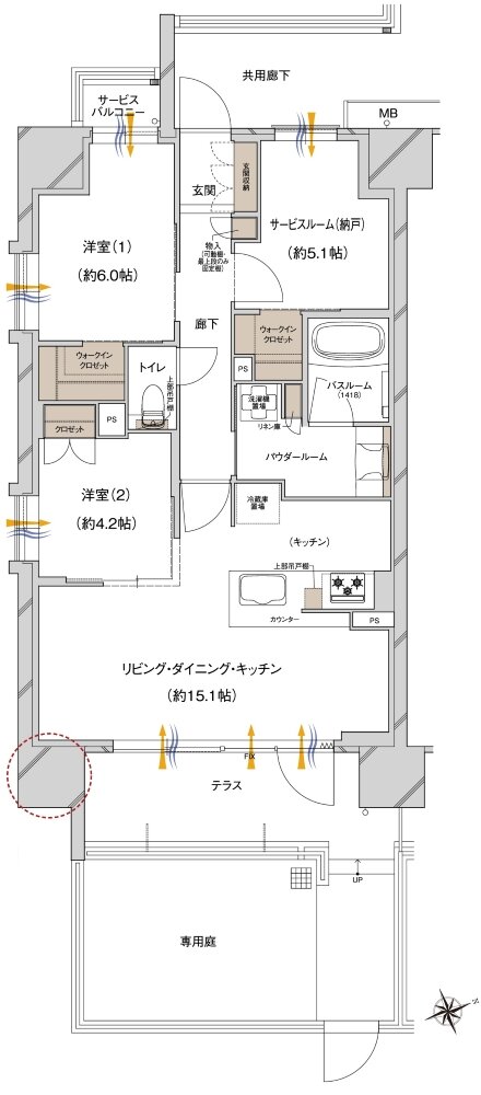 プレサンス ロジェ 城北公園 間取り Fgタイプ