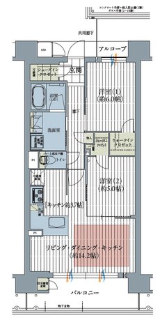 ラシュレ枚方 間取り B type