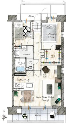 ラシュレ枚方 間取り G type［MENU PLAN3］
