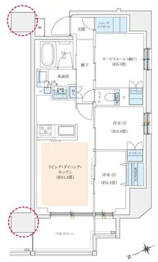 イニシア千住大橋ステーションフロント（Active wing／Bright wing） 間取り A-A ［Active wing］
