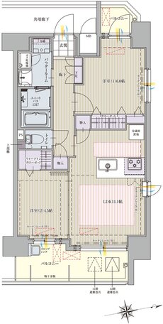 パルティール八田 間取り Fタイプ