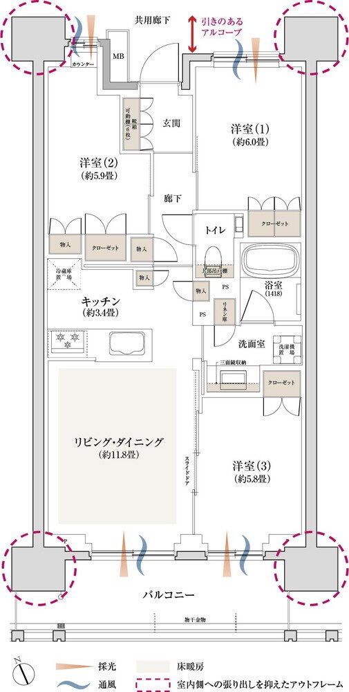 京王多摩川ハモンズ 間取り S2 type