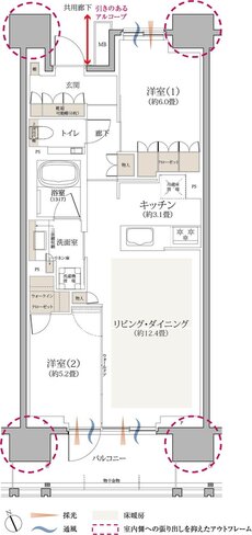 京王多摩川ハモンズ 間取り W4 type