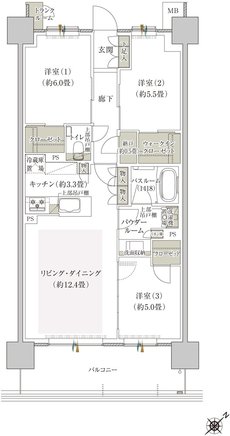 プレミスト鶴見花月総持寺ステーションフロント 間取り AI type