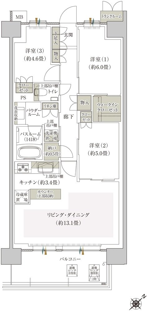 プレミスト鶴見花月総持寺ステーションフロント 間取り BF type