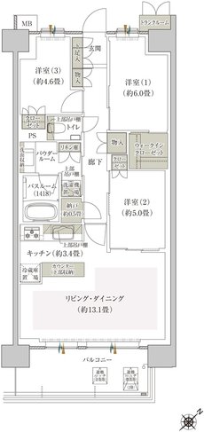 プレミスト鶴見花月総持寺ステーションフロント 間取り BF type