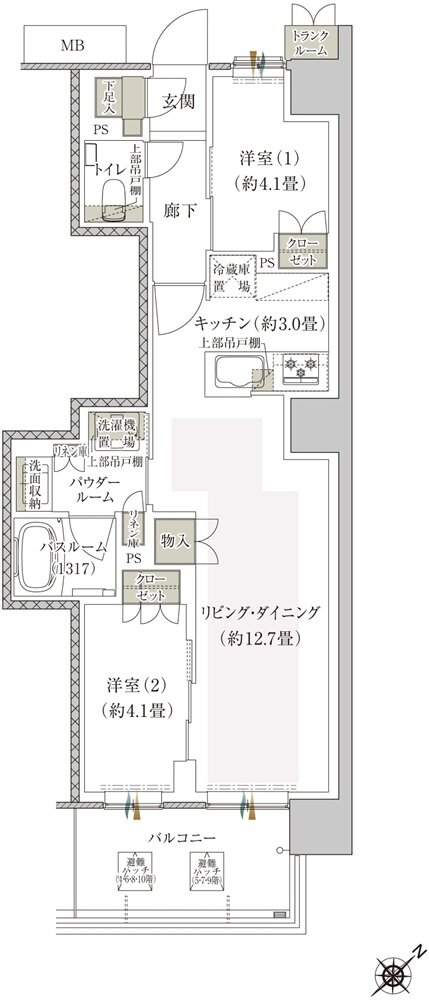 プレミスト鶴見花月総持寺ステーションフロント 間取り AN type