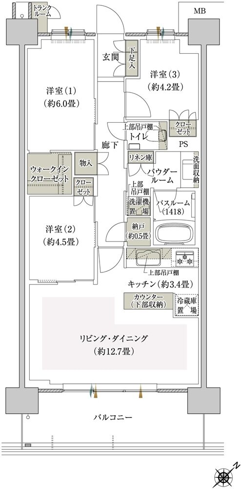プレミスト鶴見花月総持寺ステーションフロント 間取り BC type