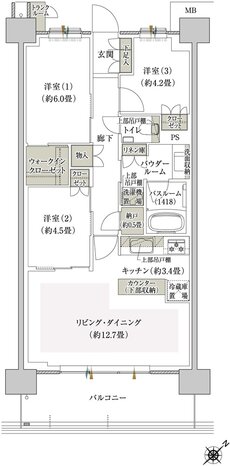 プレミスト鶴見花月総持寺ステーションフロント 間取り BC type