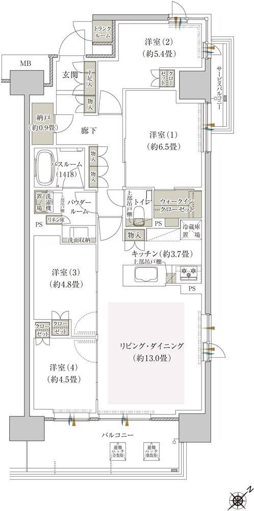 プレミスト鶴見花月総持寺ステーションフロント 間取り BR type