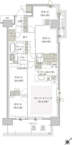 プレミスト鶴見花月総持寺ステーションフロント 間取り BR type