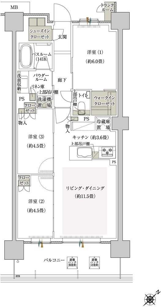 プレミスト鶴見花月総持寺ステーションフロント 間取り AL type