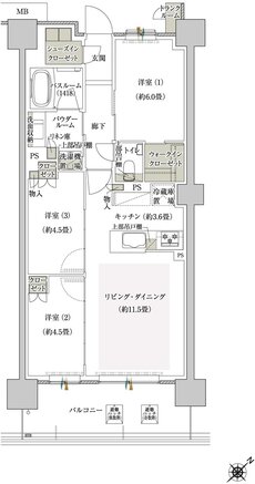 プレミスト鶴見花月総持寺ステーションフロント 間取り AL type