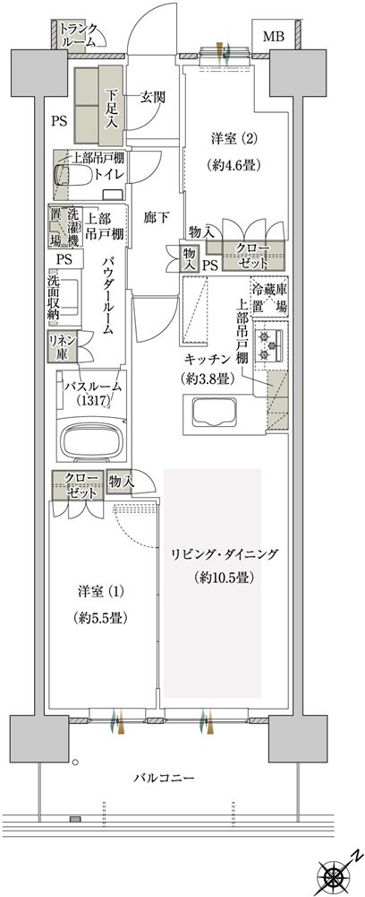 プレミスト鶴見花月総持寺ステーションフロント 間取り BE type