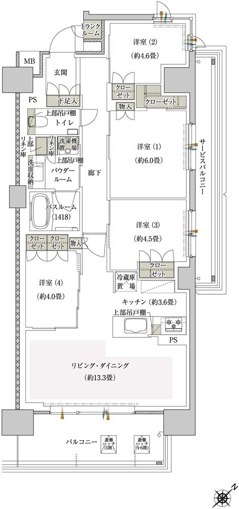 プレミスト鶴見花月総持寺ステーションフロント 間取り BP type