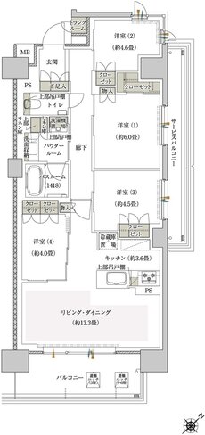 プレミスト鶴見花月総持寺ステーションフロント 間取り BP type