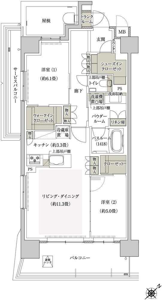 プレミスト鶴見花月総持寺ステーションフロント 間取り AS type