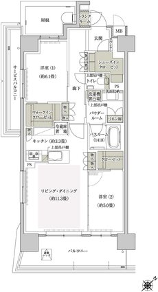 プレミスト鶴見花月総持寺ステーションフロント 間取り AS type