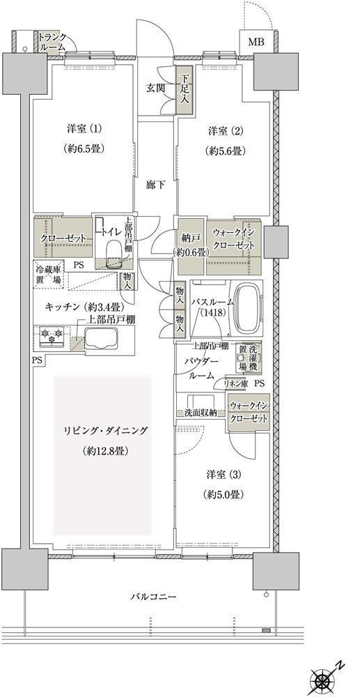 プレミスト鶴見花月総持寺ステーションフロント 間取り BO type