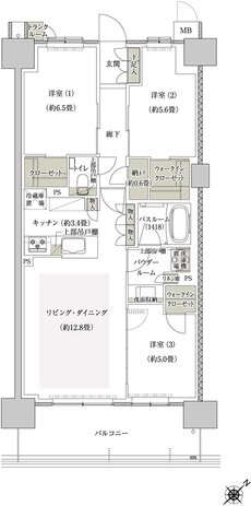 プレミスト鶴見花月総持寺ステーションフロント 間取り BO type