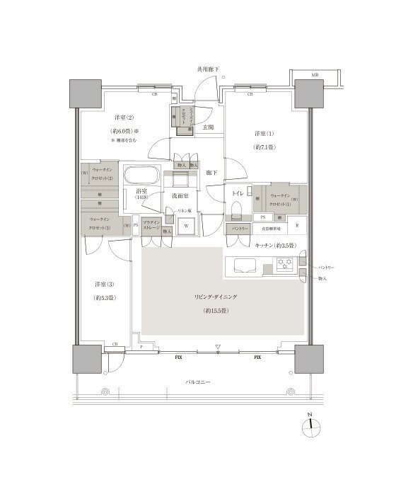 幕張ベイパーク　ブルームテラスタワー 間取り S84tタイプ