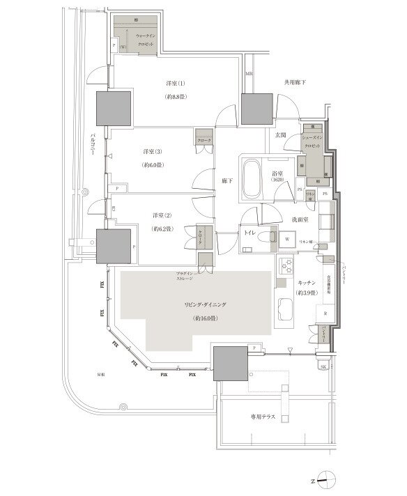 幕張ベイパーク　ブルームテラスタワー 間取り NwT93タイプ