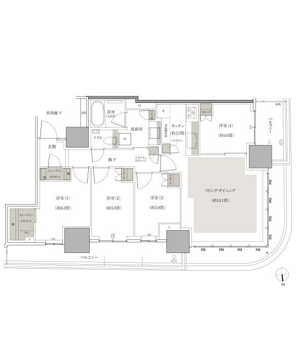 幕張ベイパーク ブルームテラスタワー 間取り Nw85/Nw85tタイプ
