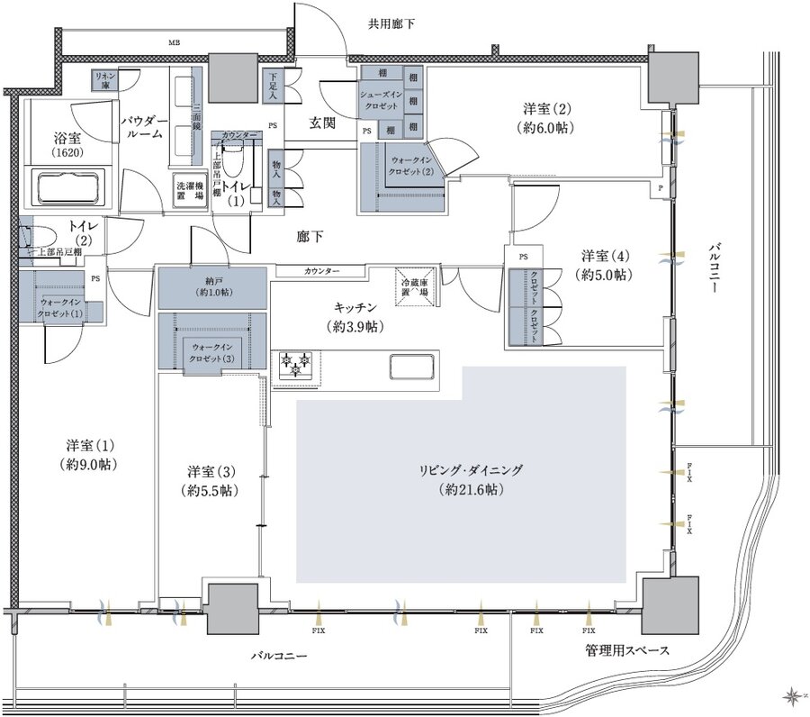ザ・ファインタワー八王子 間取り 121M2 type