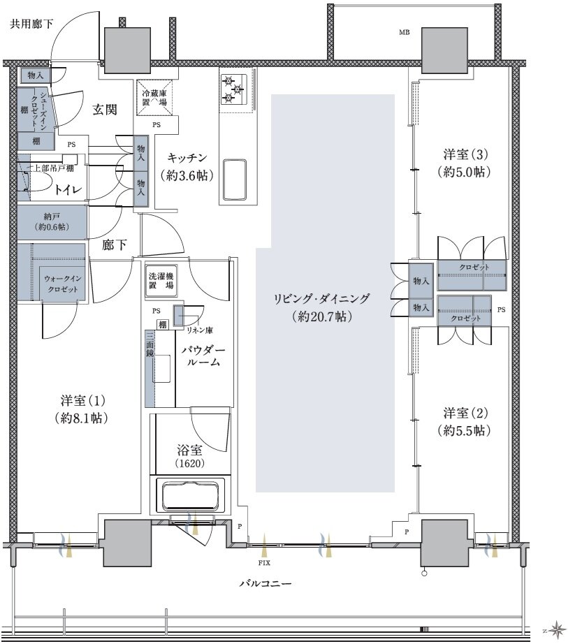 ザ・ファインタワー八王子 間取り 93N1 type