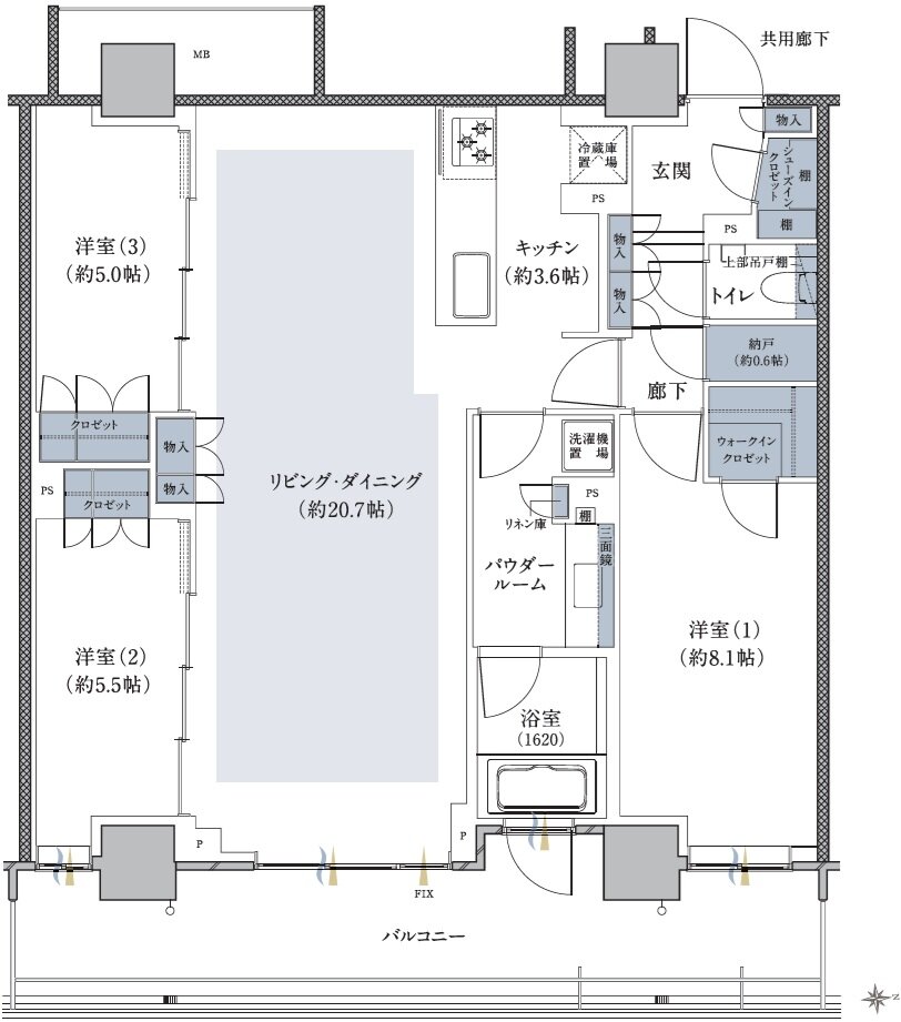 ザ・ファインタワー八王子 間取り 93N2 type