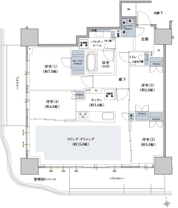 ザ・ファインタワー八王子 間取り 90K type