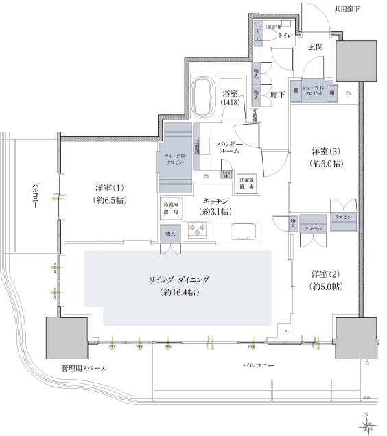 ザ・ファインタワー八王子 間取り 81F1 type