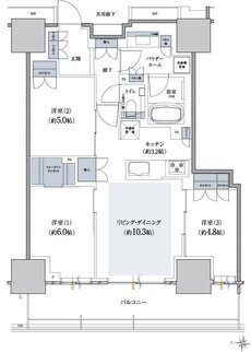 ザ・ファインタワー八王子 間取り 70D1 type