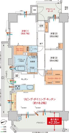 ヴェルディ庚午北コンフォート 間取り A type（3～15階）