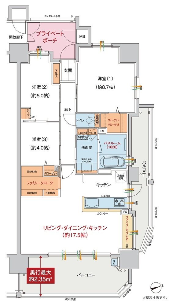 ヴェルディ庚午北コンフォート 間取り C type（2～15階）