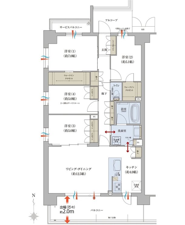 グランアッシュ長居パークデイズ 間取り A TYPE