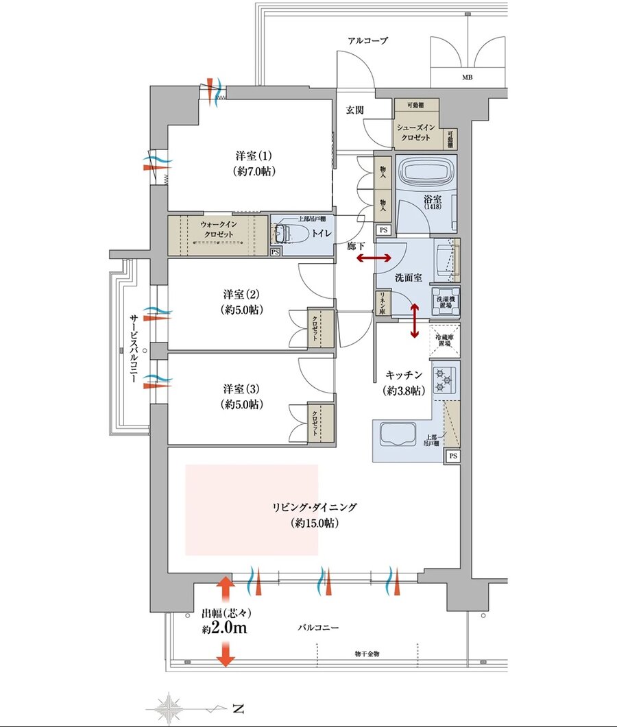 グランアッシュ長居パークデイズ 間取り G TYPE