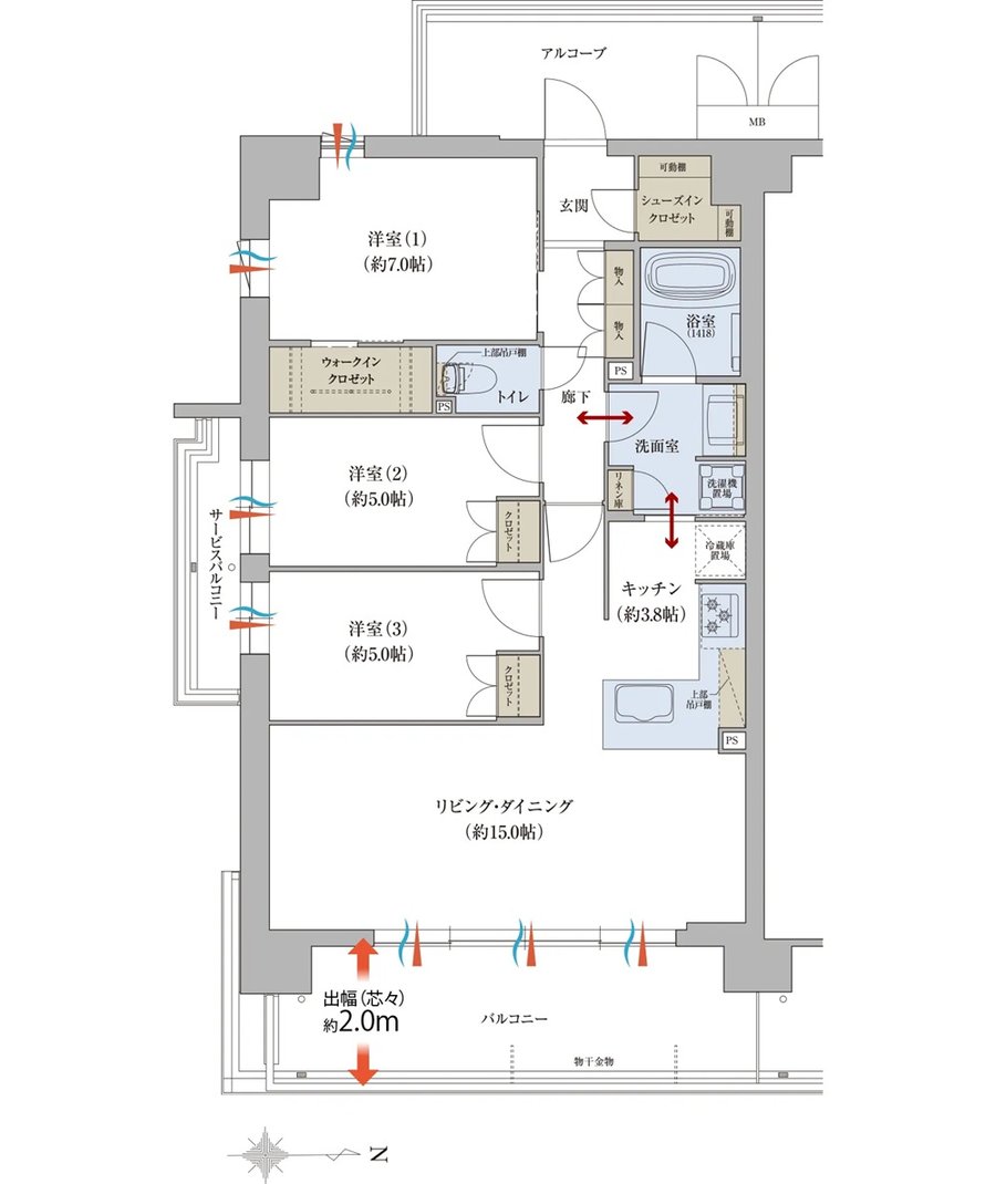 グランアッシュ長居パークデイズ 間取り G TYPE