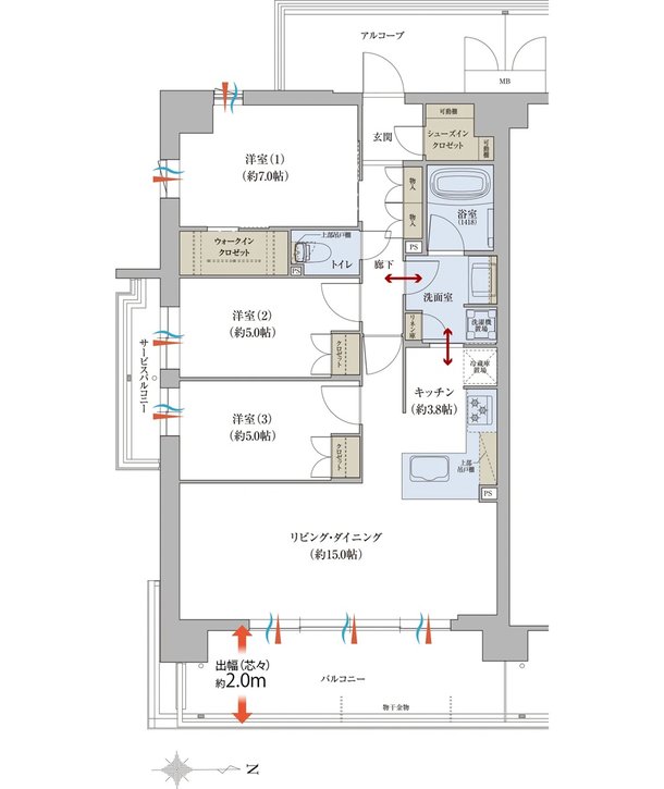 グランアッシュ長居パークデイズ 間取り G TYPE