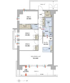 グランアッシュ長居パークデイズ 間取り G TYPE
