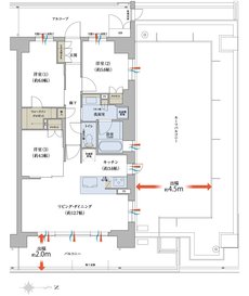 グランアッシュ長居パークデイズ 間取り K1r TYPE