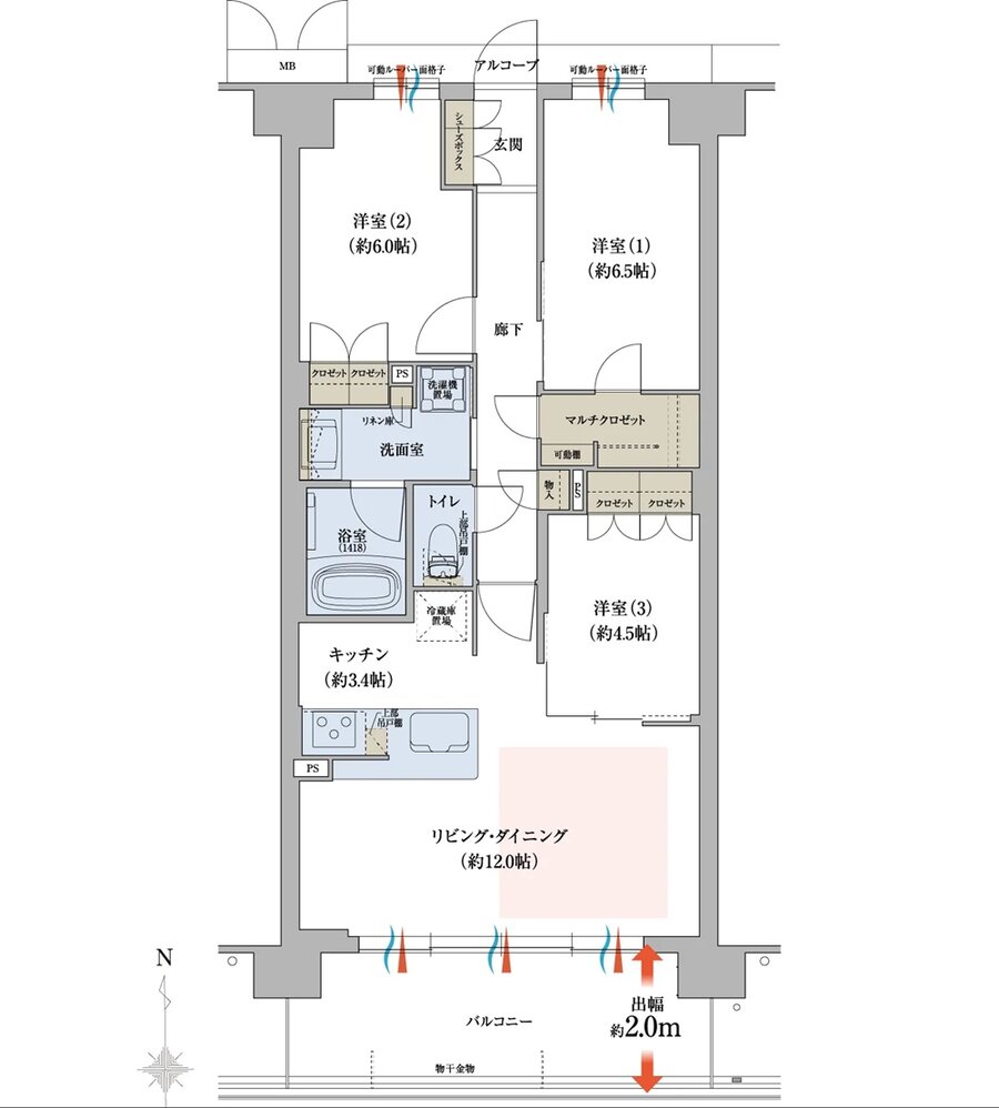 グランアッシュ長居パークデイズ 間取り D1 TYPE